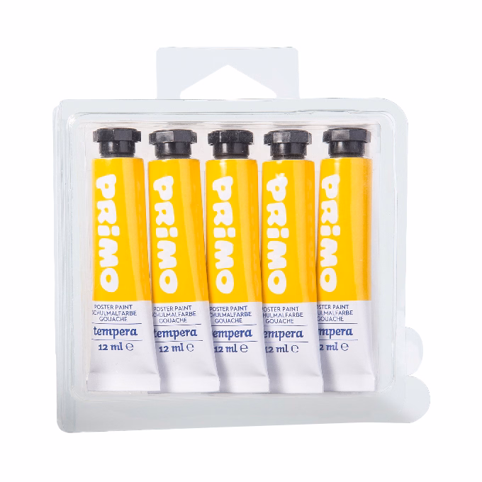 Tempera PRIMO citromsárga 12 ml 5 darabos