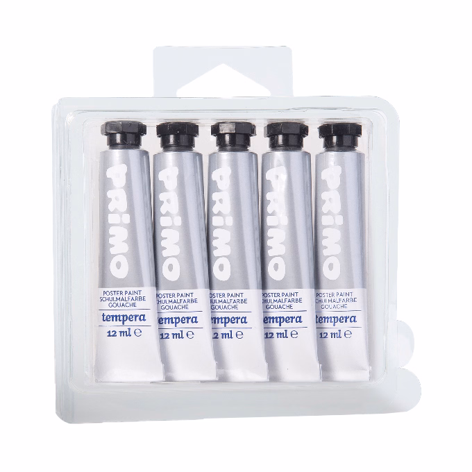 Tempera PRIMO ezüst 12 ml 5 darabos