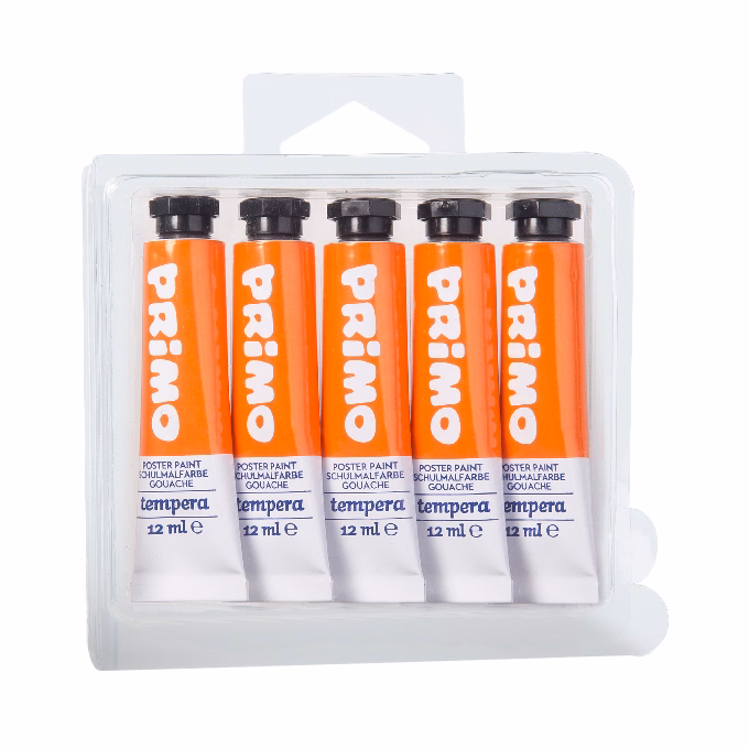 Tempera PRIMO narancssárga 12 ml 5 darabos