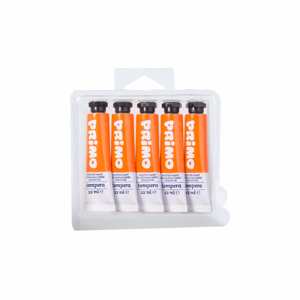 Tempera PRIMO narancssárga 12 ml 5 darabos