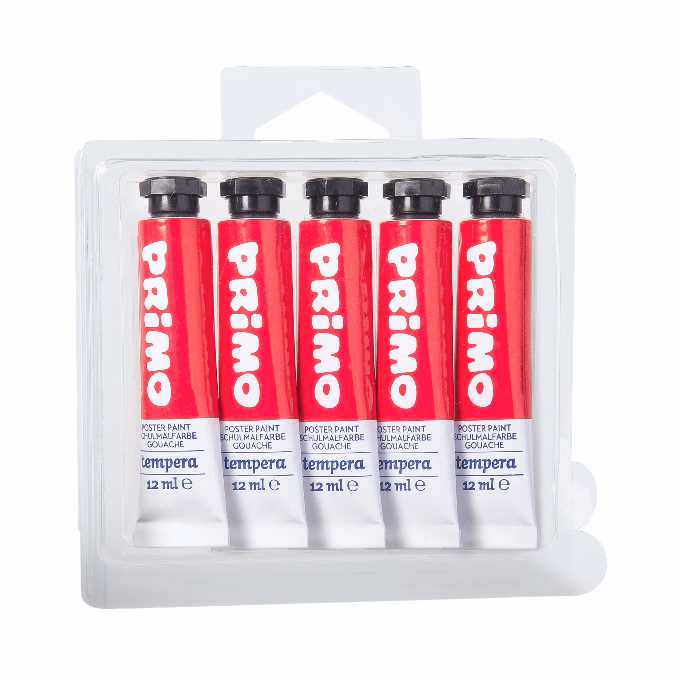 Tempera PRIMO piros 12 ml 5 darabos