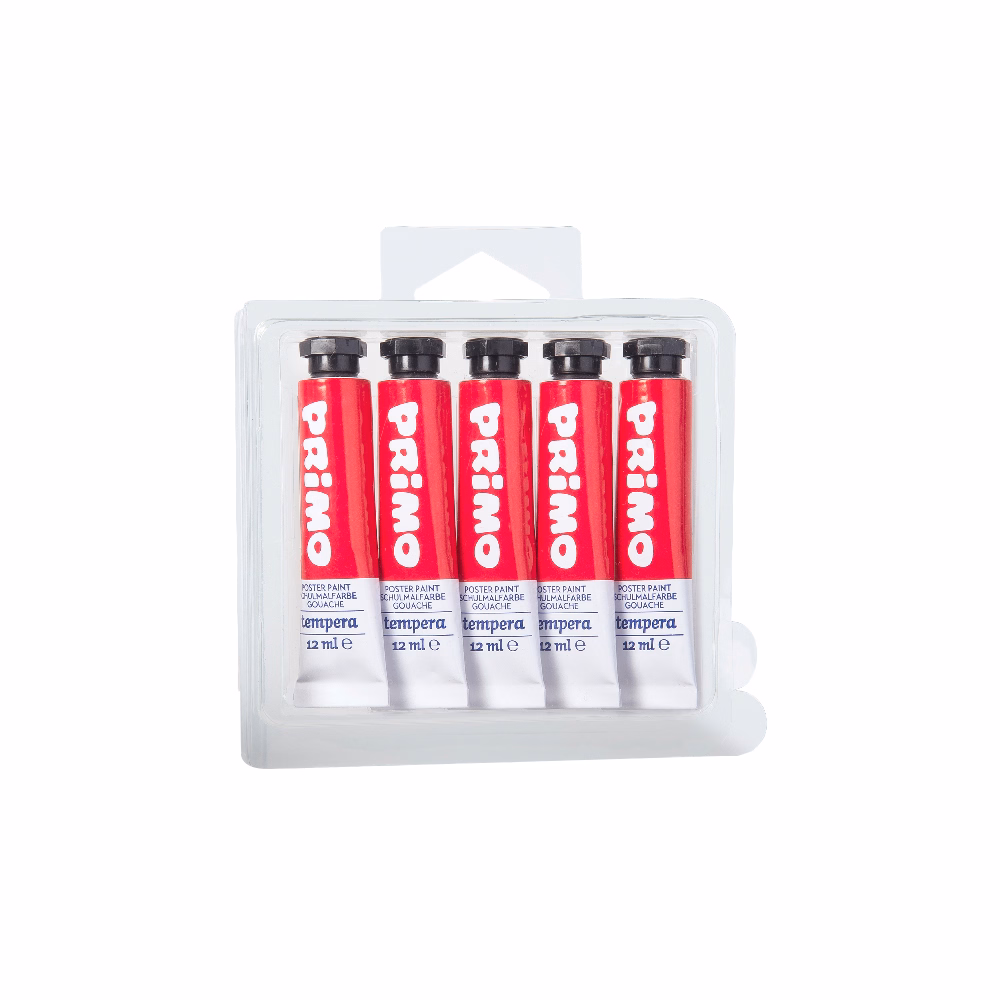 Tempera PRIMO piros 12 ml 5 darabos