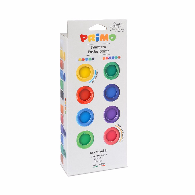 Tempera PRIMO tégelyes 25 ml 12 szín/készlet Tempera PRIMO tégelyes 25 ml 12 szín/készlet