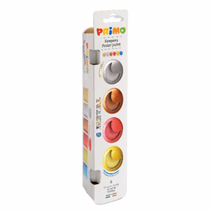 Tempera PRIMO tégelyes metál 6 szín/készlet