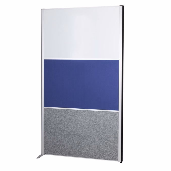 Térelválasztó MAUL 3 részes fehértábla-szürke zajfogó-kék textiltábla 100x180 cm