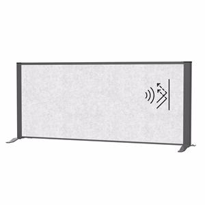 Térelválasztó MAUL asztali világosszürke zajfogó antracit kerettel talppal 120x50 cm