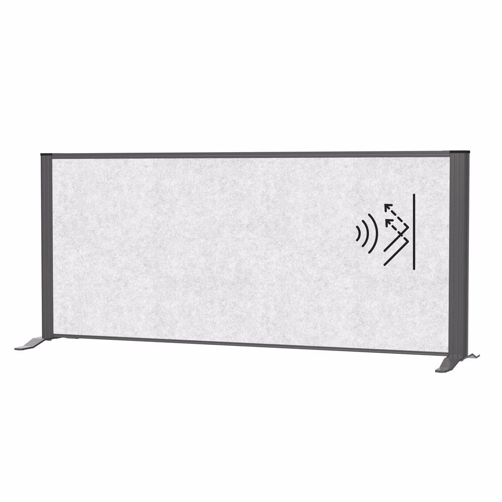 Térelválasztó MAUL asztali világosszürke zajfogó antracit kerettel talppal 120x50 cm