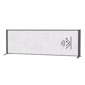 Térelválasztó MAUL asztali világosszürke zajfogó antracit kerettel talppal 160x50 cm