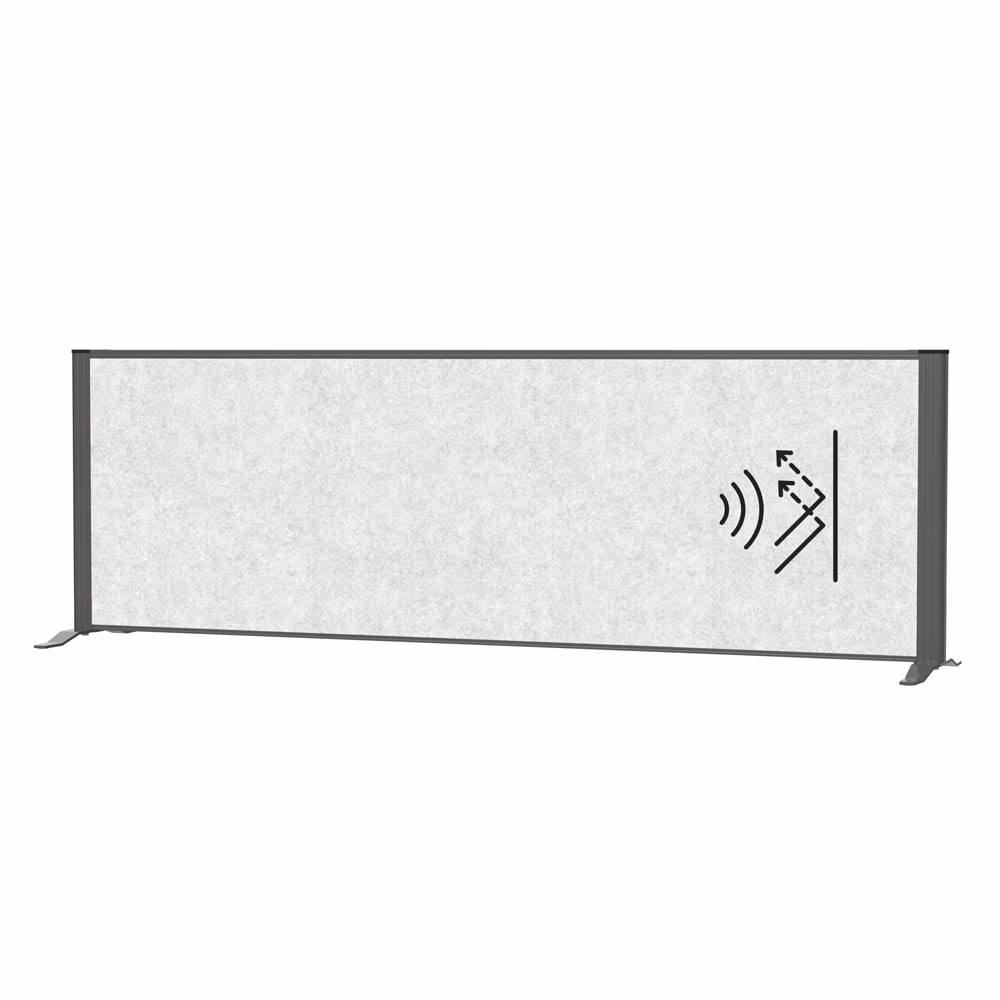 Térelválasztó MAUL asztali világosszürke zajfogó antracit kerettel talppal 160x50 cm