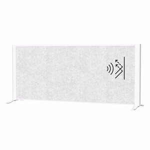 Térelválasztó MAUL asztali világosszürke zajfogó fehér kerettel talppal 120x50 cm