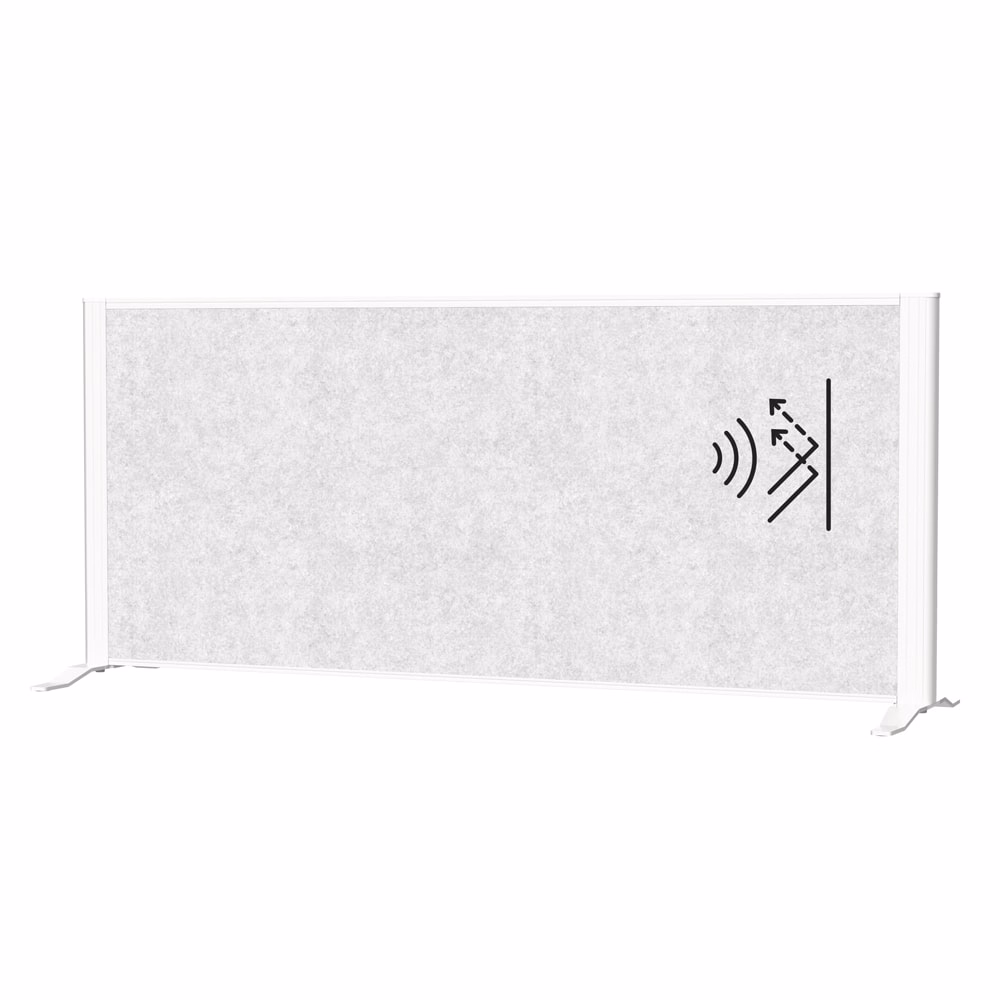 Térelválasztó MAUL asztali világosszürke zajfogó fehér kerettel talppal 120x50 cm