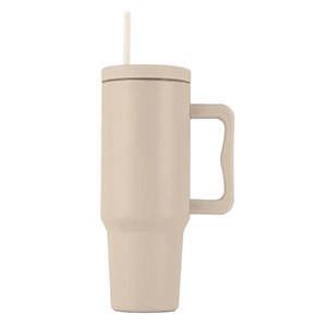 Thermo bögre füllel szívószállal 1,2 L bézs