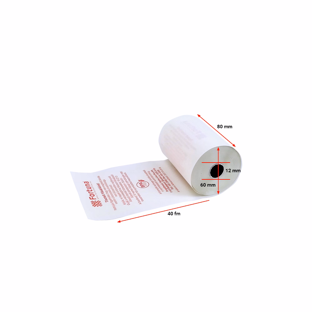 Thermo tekercs FORTUNA 80x60mm/12 40 fm BPA mentes Thermo tekercs FORTUNA 80x60mm/12 40 fm BPA mentes