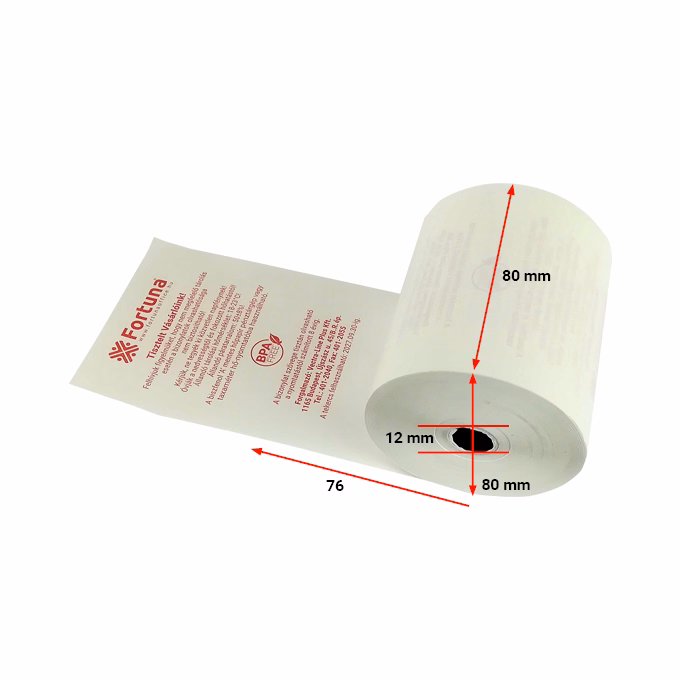 Thermo tekercs FORTUNA 80x80mm/12 76 fm BPA mentes