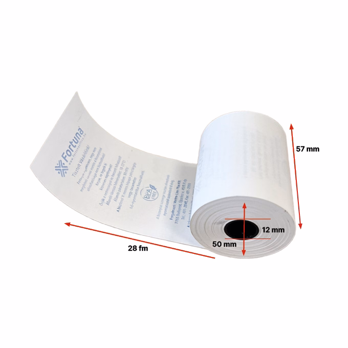 Thermo tekercs FORTUNA Premium 55 g 57x50mm/12 28 fm BPA mentes