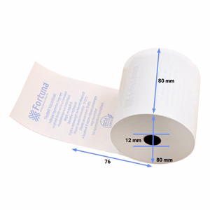 Thermo tekercs FORTUNA Premium 55 g 80x80mm/12 76 fm BPA mentes