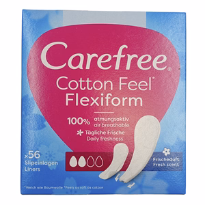 Tisztasági betét CAREFEE Cotton flexiform fresh 56 darabos