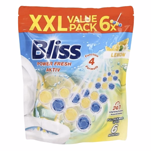 Toalett illatosító golyó BLISS XXL citrom 6x50 g