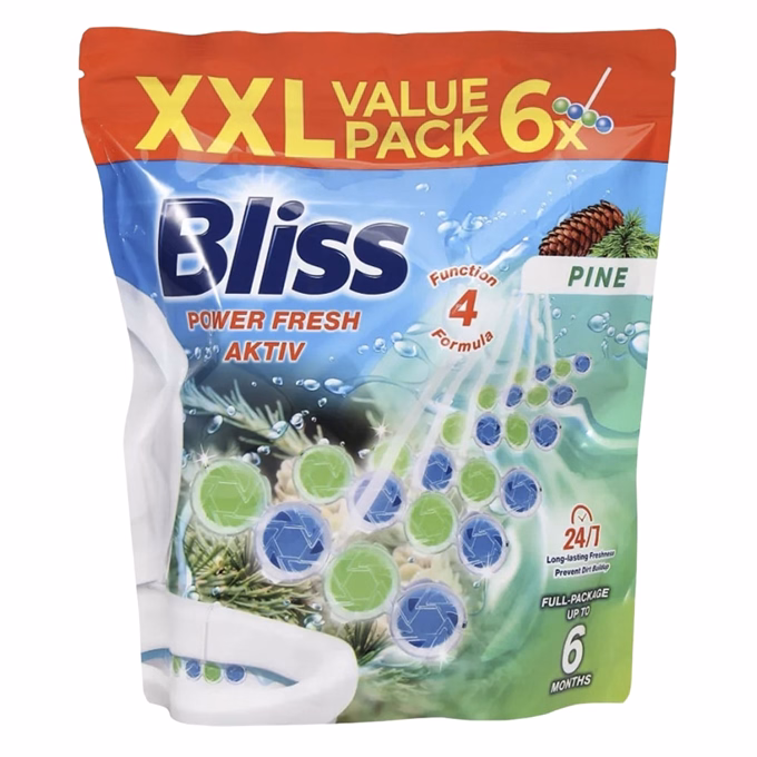 Toalett illatosító golyó BLISS XXL fenyő 6x50 g