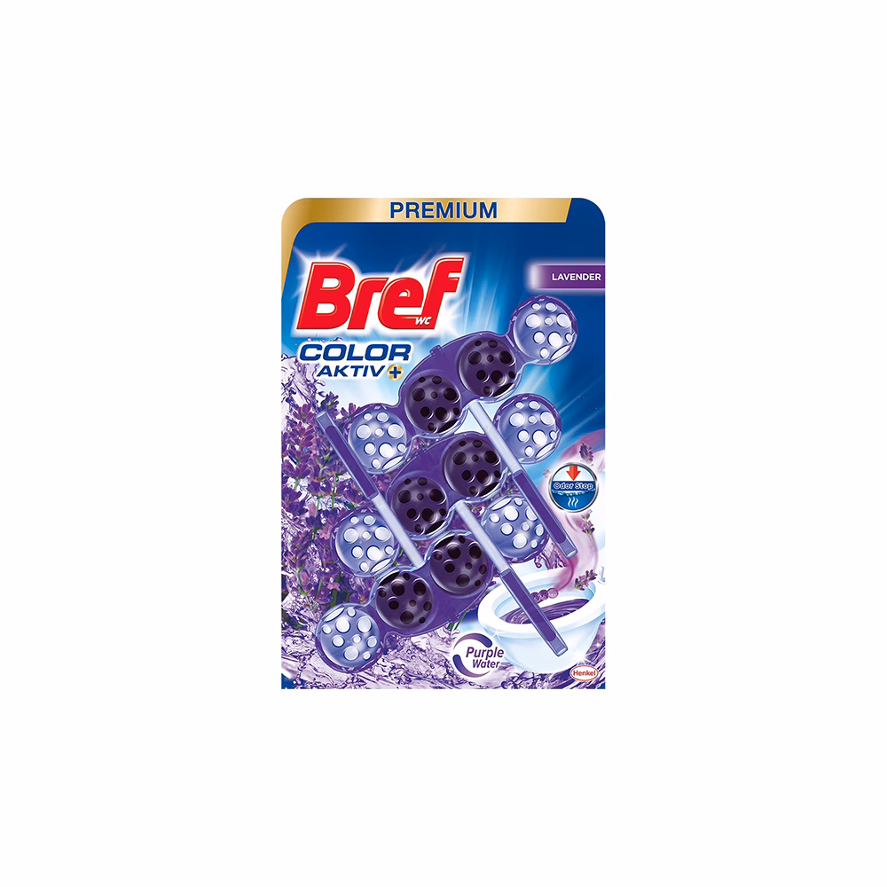 Toalett illatosító golyó BREF Color Aktiv Lavender 3x50 g