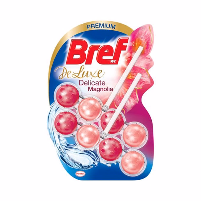 Toalett illatosító golyó BREF DeLuxe Magnólia 2x50 g
