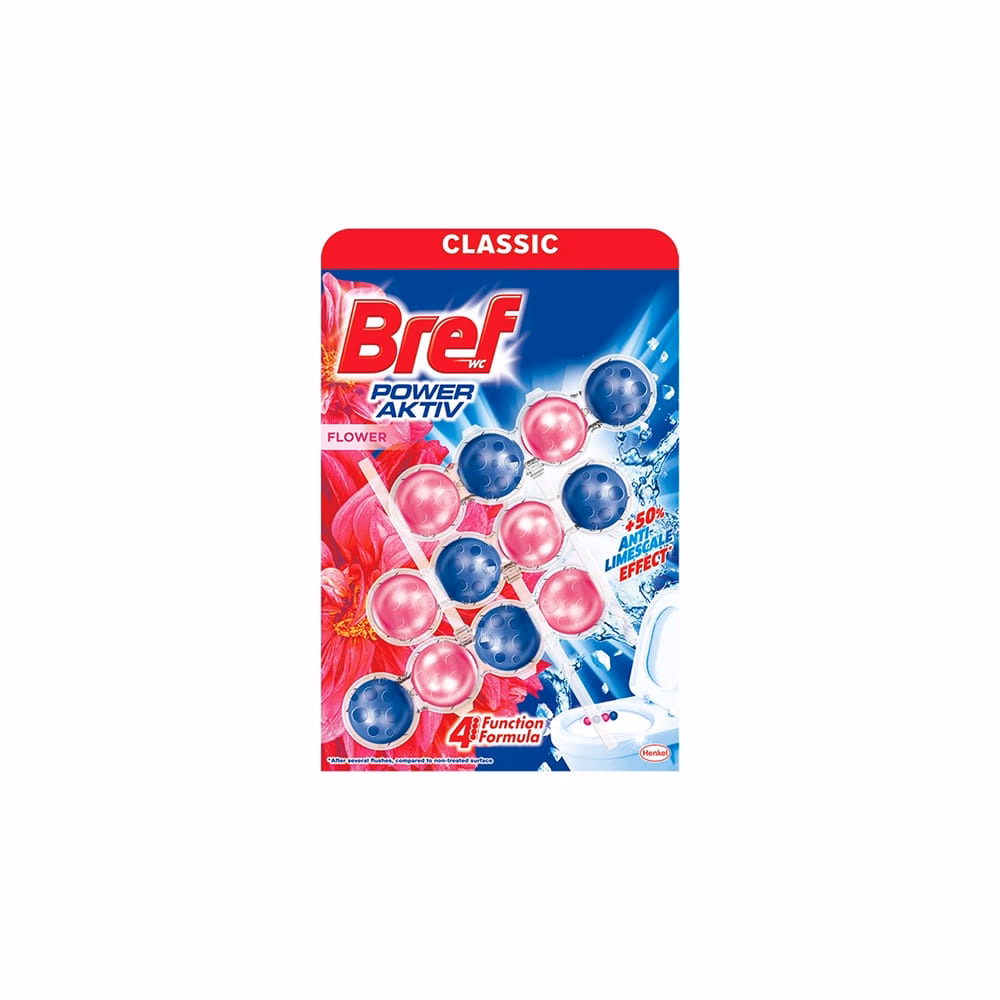 Toalett illatosító golyó BREF Power Aktiv Fresh Flower 3x50 g