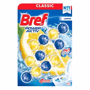 Toalett illatosító golyó BREF Power Aktiv Lemon 3x50 g