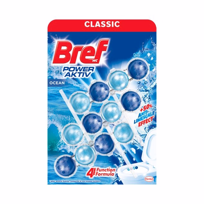 Toalett illatosító golyó BREF Power Aktiv Ocean 3x50 g