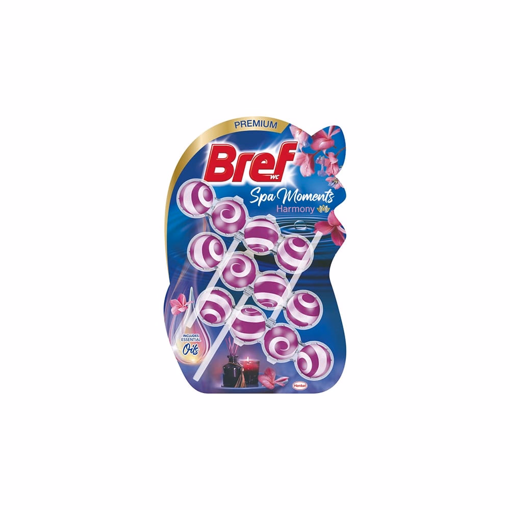Toalett illatosító golyó BREF Wellness Harmony 3x50 g