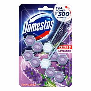 Toalett öblítő DOMESTOS Power5 Lavender 2x50 g
