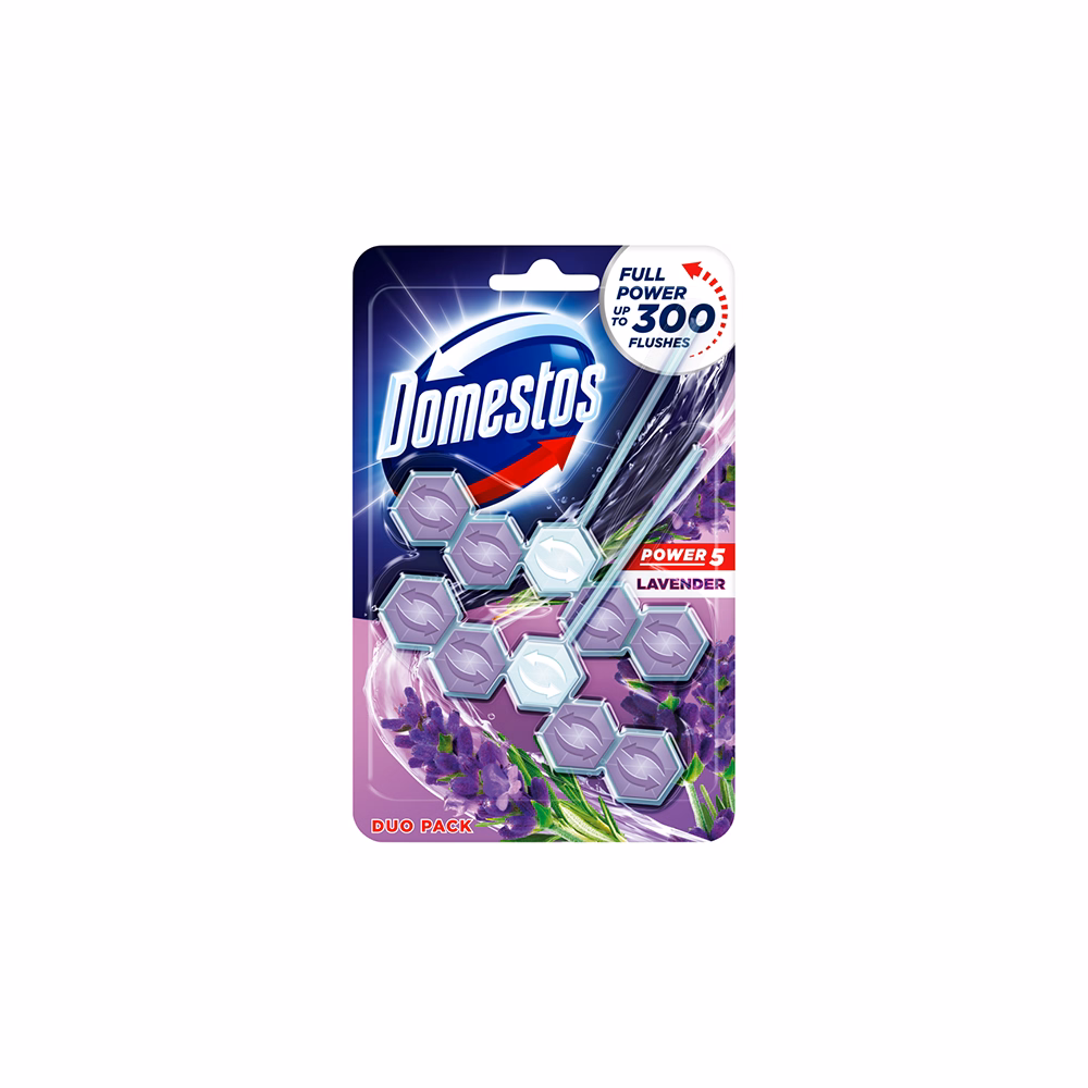 Toalett öblítő DOMESTOS Power5 Lavender 2x50 g