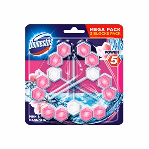 Toalett öblítő DOMESTOS Power5 Pink Magnolia 3x50 g
