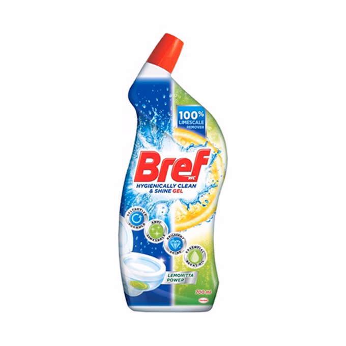 Toalett tisztító gél BREF Power Aktiv Gel Lemon 700 ml