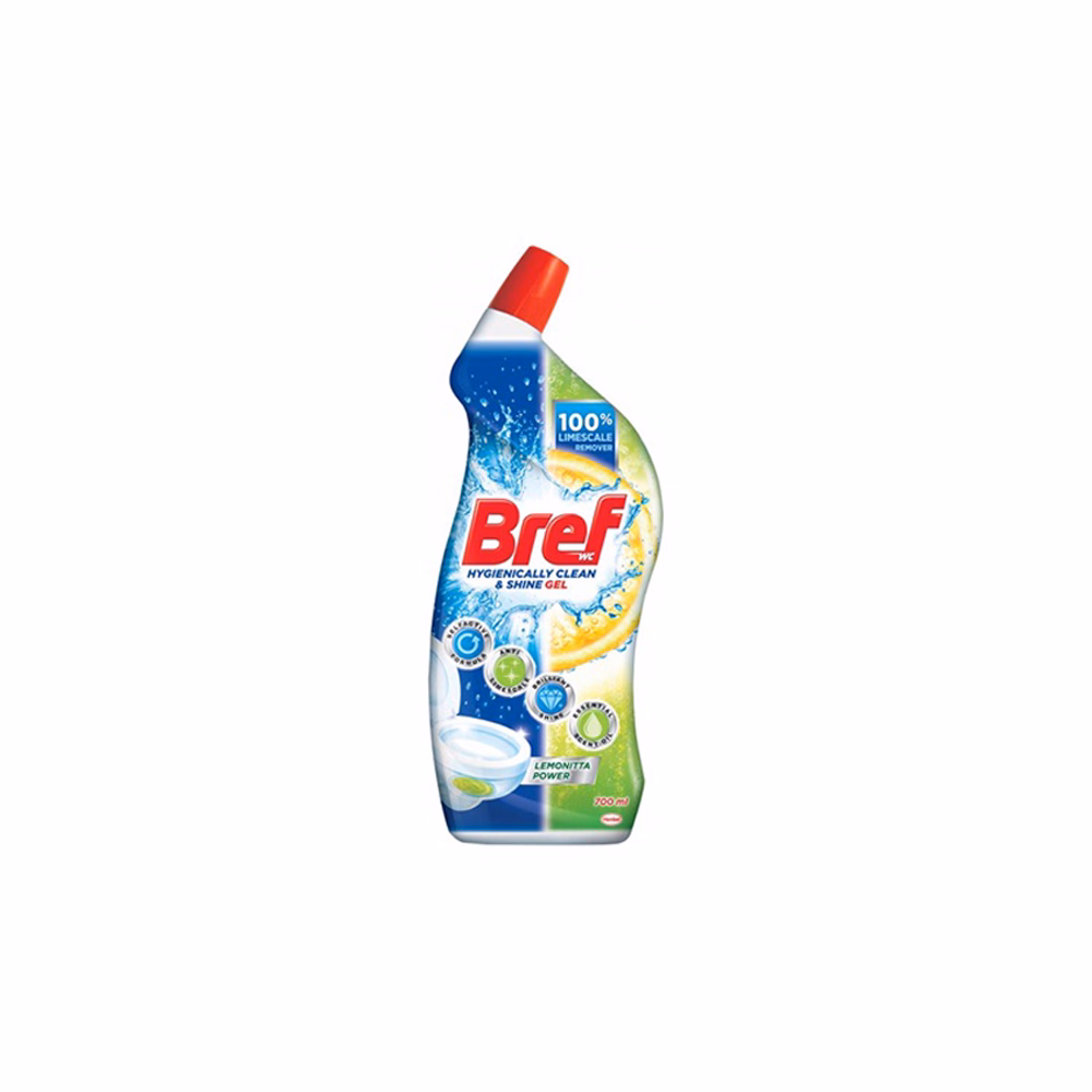 Toalett tisztító gél BREF Power Aktiv Gel Lemon 700 ml