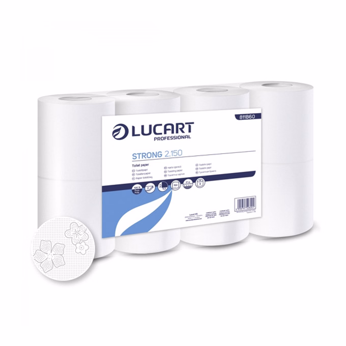 Toalettpapír LUCART Strong 2 rétegű 8 tekercses fehér 150lap