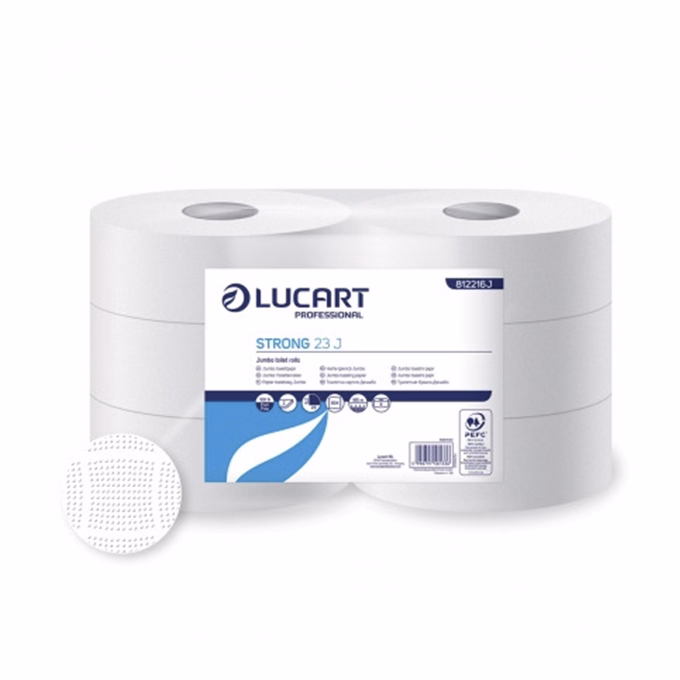 Toalettpapír LUCART Strong Midi 23J 2 rétegű hófehér 185m