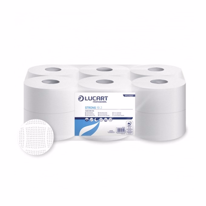 Toalettpapír LUCART Strong Mini 19J 2 rétegű hófehér 130m