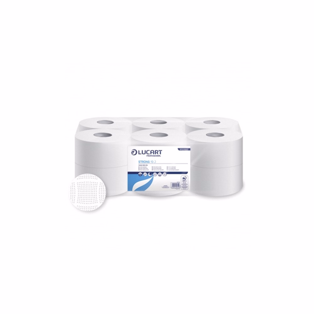 Toalettpapír LUCART Strong Mini 19J 2 rétegű hófehér 130m