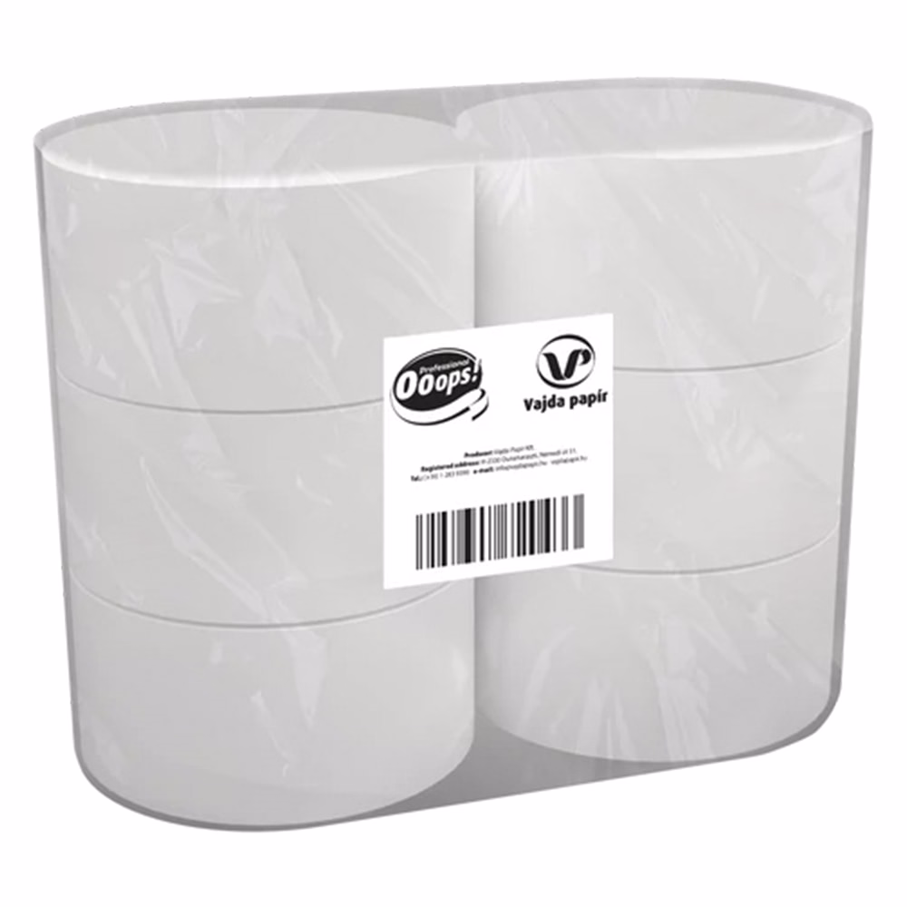 Toalettpapír OOOPS Standard Jumbo maxi 26 cm 2 rétegű 320 m fehér 6 tekercs/csomag