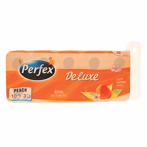 Toalettpapír PERFEX Deluxe 3 rétegű 10 tekercses barack