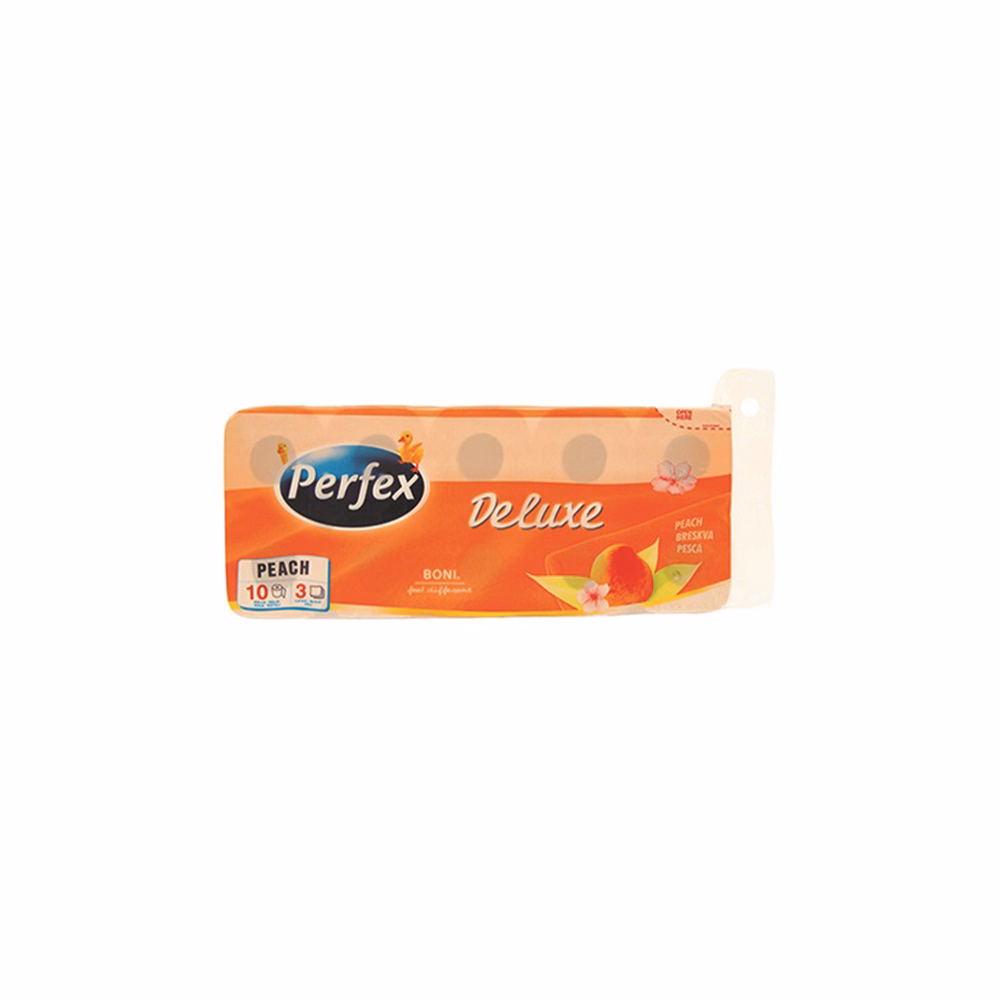Toalettpapír PERFEX Deluxe 3 rétegű 10 tekercses barack