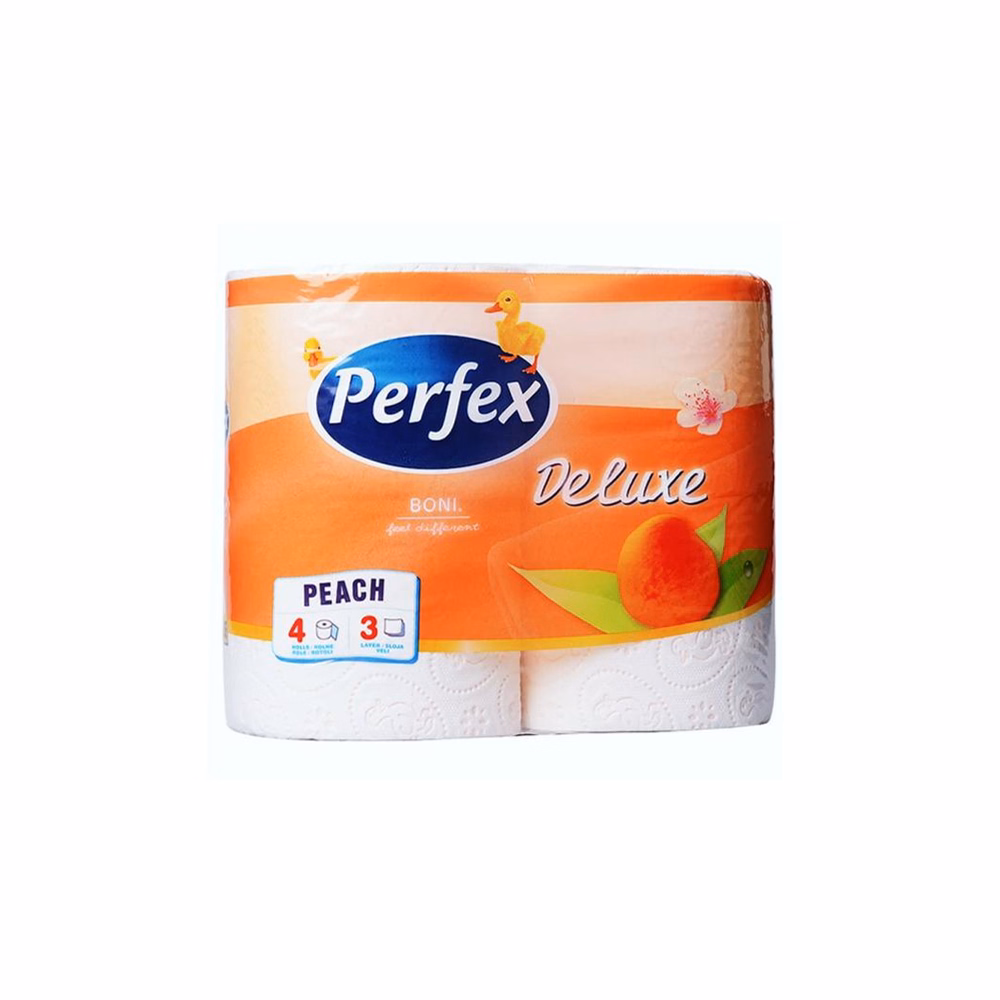 Toalettpapír PERFEX Deluxe 3 rétegű 4 tekercses barack