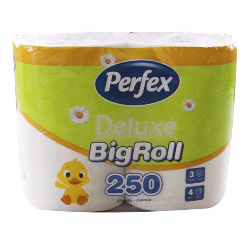 Toalettpapír PERFEX Deluxe 3 rétegű 4 tekercses kamilla