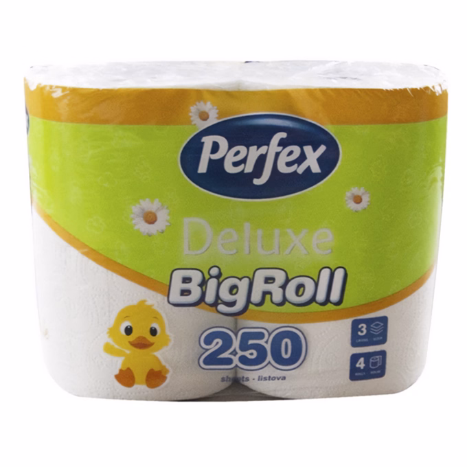 Toalettpapír PERFEX Deluxe 3 rétegű 4 tekercses kamilla