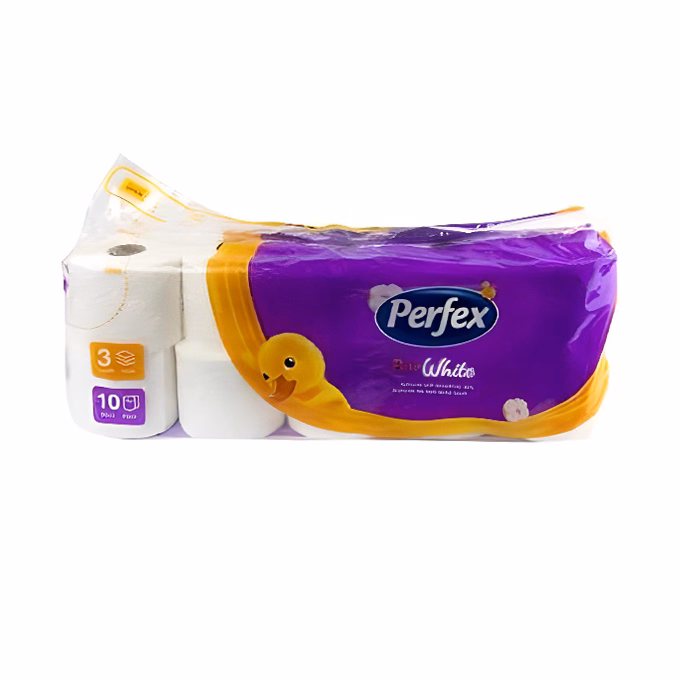 Toalettpapír PERFEX Pure White 3 rétegű 10 tekercses
