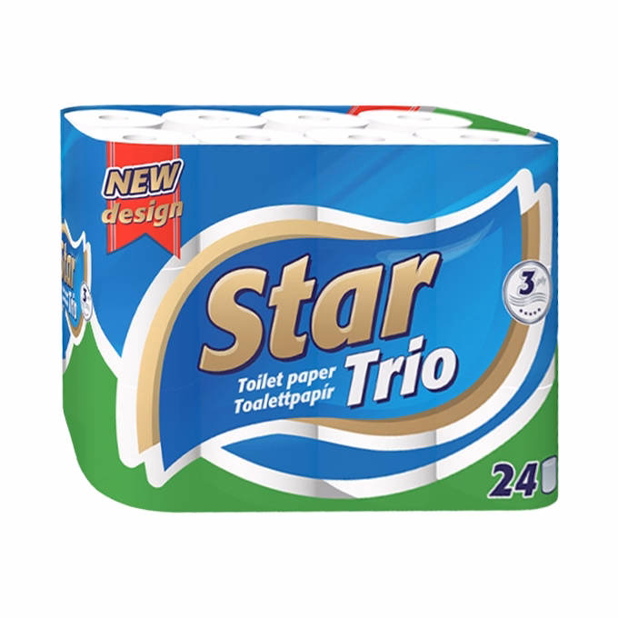 Toalettpapír STAR Trio 3 rétegű 24 tekercs