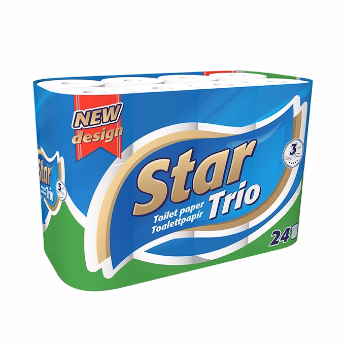 Toalettpapír STAR Trio 3 rétegű 24 tekercs
