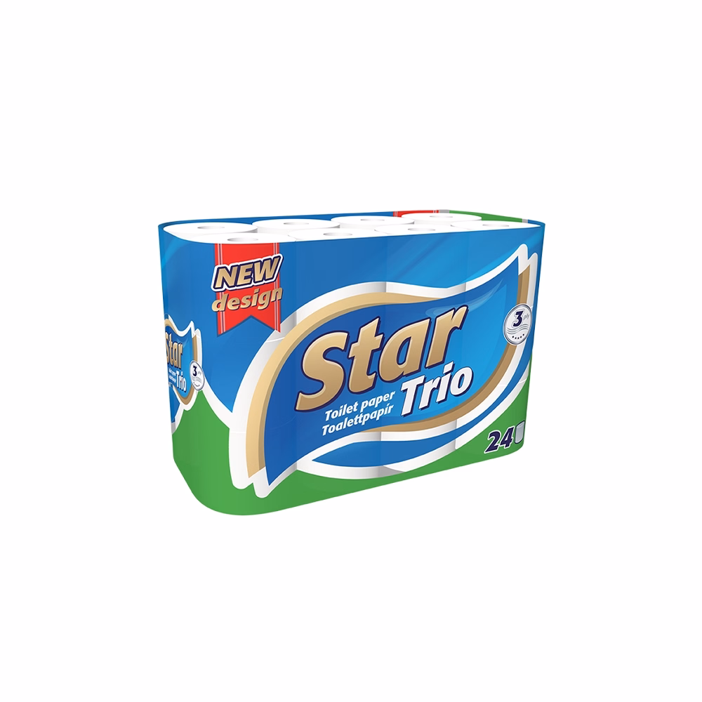Toalettpapír STAR Trio 3 rétegű 24 tekercs