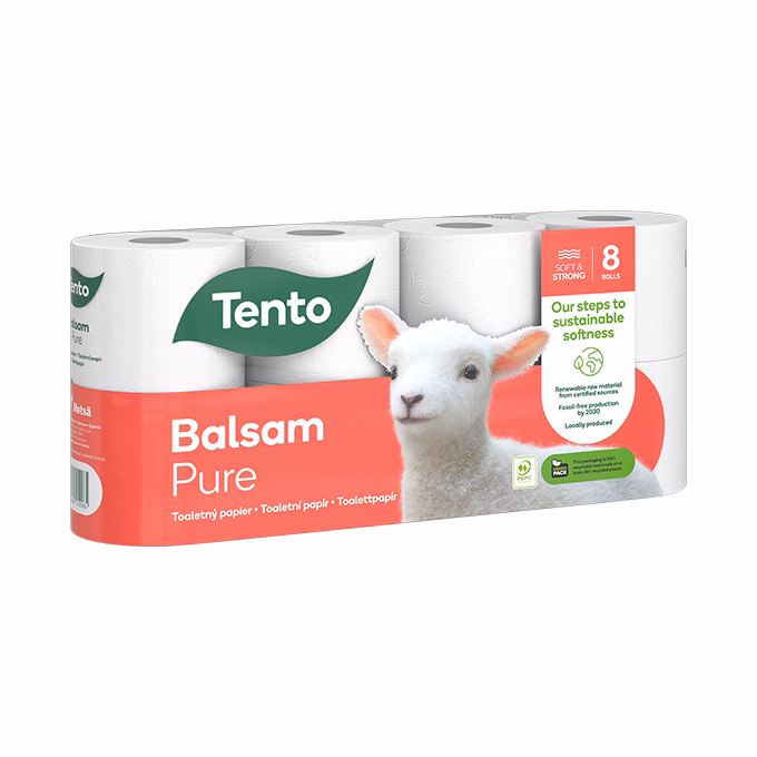 Toalettpapír TENTO Balsam pure fehér 8 tekercses 3 rétegű