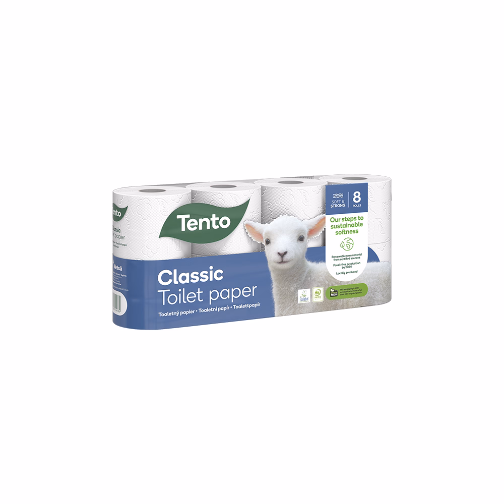 Toalettpapír TENTO Classic fehér 8 tekercses 3 rétegű